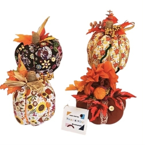 Hand Crafted Rustic fall decor faux pumkin farmhouse Autumn ornaments Handmade - Picture 1 of 17